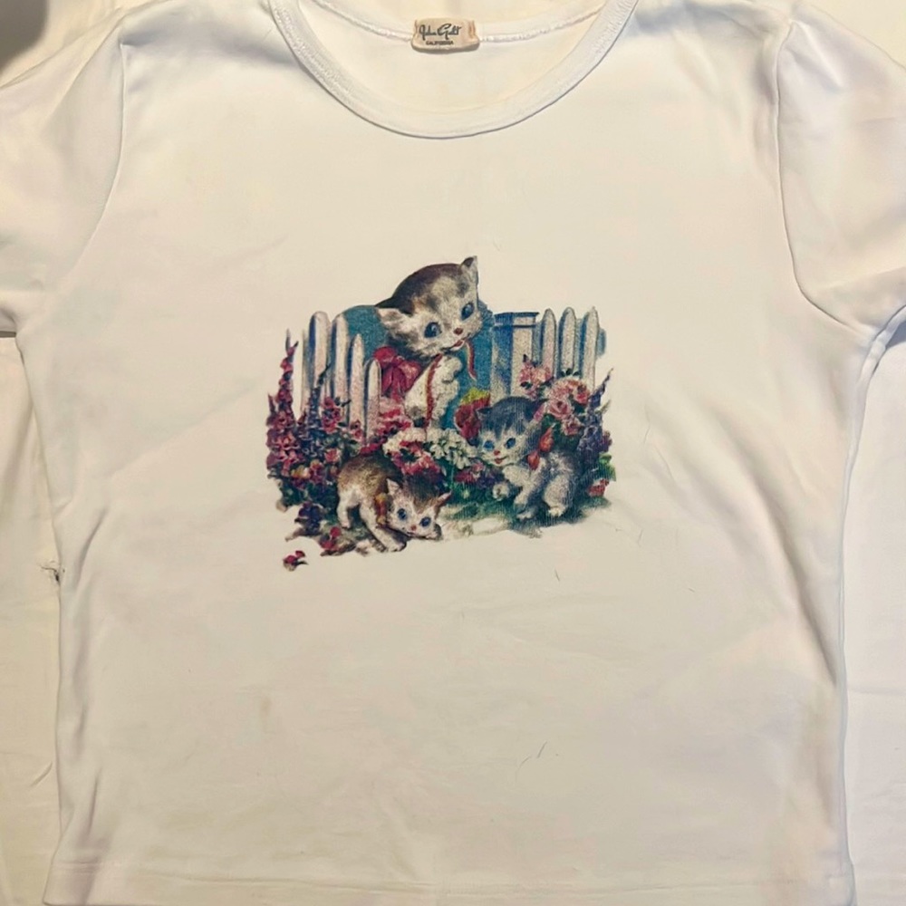 Brandy Melville rare kitten baby tee